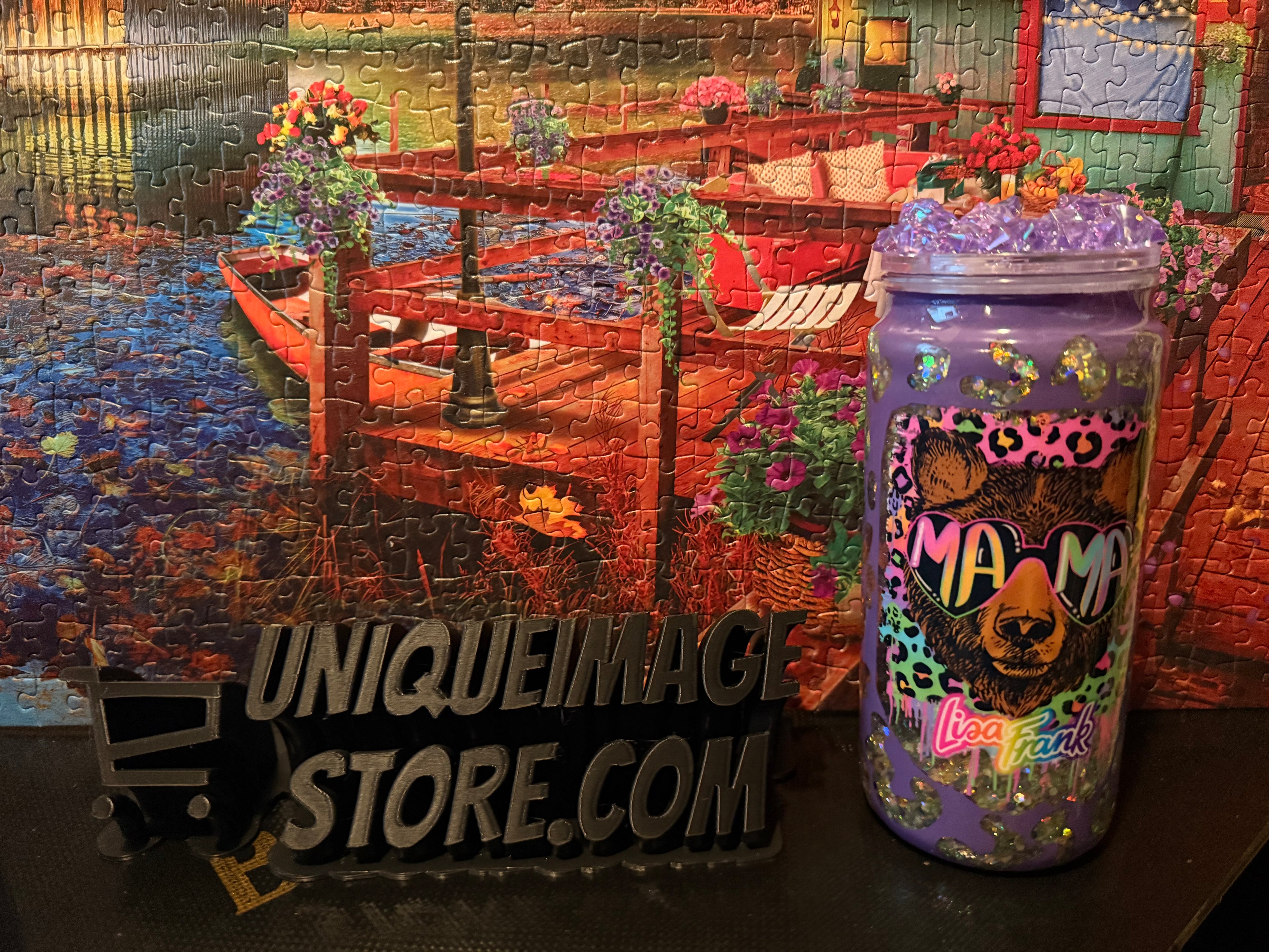 20 oz Bear  Peekaboo Snow Globe Tumbler